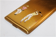 Vintage Enameled Golfer with Caddy Elgin Cigarette Case