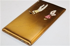 Vintage Enameled Golfer with Caddy Elgin Cigarette Case