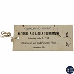 1934 National PGA Golf Tournament Qualifying Round Ticket #426