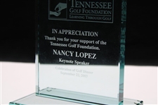 2003 Nancy Lopez Tennessee Golf Foundation Glass Appreciation Plaque - WGHoF Collection