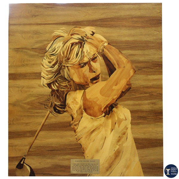 Marquetry Portrait of Marle Bauer Hagge by Tony Jacklin - WGHoF Collection