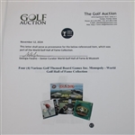 Four (4) Various Golf Themed Board Games Inc. Monopoly - World Golf Hall of Fame Collection
