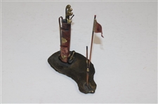 Copper Golf Cart, Bag, Clubs, And Pin Flag, Desk Stand, Circa 1950’s