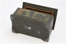 Cold Painted, Art Deco, White Metal Cigarette Box 