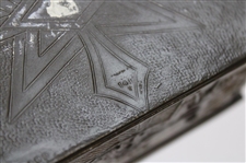 Cold Painted, Art Deco, White Metal Cigarette Box 