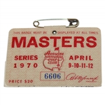 1970 Masters Tournament SERIES Badge #6606 - Billy Casper Winner