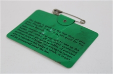 1968 Masters Tournament SERIES Badge #18954 - Bob Goalby Win