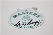 Gary Player Signed 1961 Masters SERIES Badge #3746 - JSA ALOA