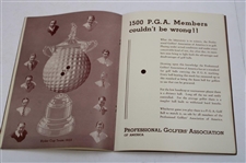 1934 PGA of America Official Club Tournaments Booklet - Seldom Seen