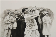 Bobby Jones Post Swing Print by Artist Linda Logan
