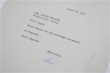 Ben Hogan Signed Typed Letter 4/14/67 JSA ALOA