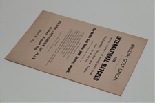 1935 English Golf Union Intl. Matches at Royal Lytham Friday Order of Play Program