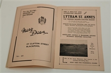 1935 English Golf Union Intl. Matches at Royal Lytham Friday Order of Play Program