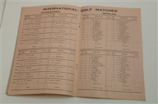1935 English Golf Union Intl. Matches at Royal Lytham Friday Order of Play Program