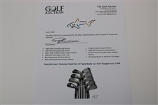 Greg Norman's Personal Used Set of TaylorMade rac Coin Forged Irons 2-PW