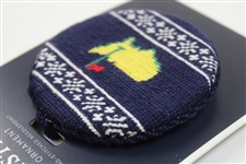 Masters Smathers & Branson Navy and White Fairisle Needlepoint Round Holiday Ornament