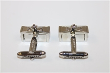 Masters Tournament Clubhouse Silver Cuff Links in Original Box - Made in Italy
