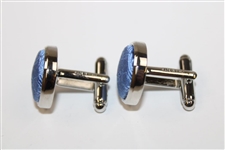 Masters Tournament Silk Lt Blue Logo Cuff Links in Original Box - Made in Italy