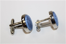 Masters Tournament Silk Lt Blue Logo Cuff Links in Original Box - Made in Italy