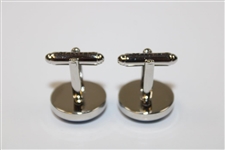 Masters Tournament Silk Lt Blue Logo Cuff Links in Original Box - Made in Italy