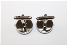 Masters Tournament Silk Lt Blue Logo Cuff Links in Original Box - Made in Italy