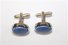 Masters Tournament Silk Lt Blue Logo Cuff Links in Original Box - Made in Italy