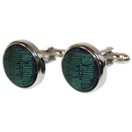 Masters Tournament Silk Dk Green Logo Cuff Links in Original Box - Made in Italy