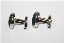 Masters Tournament Silk Dk Green Logo Cuff Links in Original Box - Made in Italy