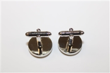 Masters Tournament Silk Dk Green Logo Cuff Links in Original Box - Made in Italy
