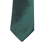 Masters Made in Italy Collection Dark Green Silk Tie with Navy Mini Logo Pattern