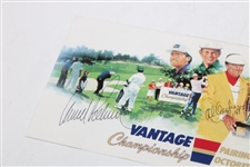 Arnold Palmer, Al Geiberger + Signed 1988 Vantage Championship Pairing Sheet JSA ALOA