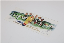 Arnold Palmer, Al Geiberger + Signed 1988 Vantage Championship Pairing Sheet JSA ALOA