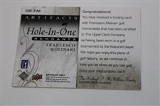 Upperdeck Artifacts Hole In One Remnants Francesco Molinari Golf Card