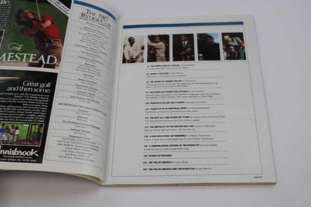 Lot Detail - 1987 Ryder Cup at Muirfield Village Golf Club Program