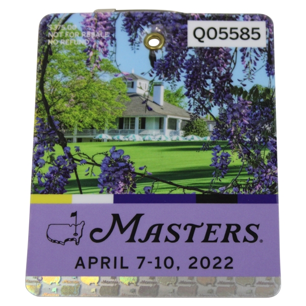 2022 Masters Tournament SERIES Badge #Q05585- Scottie Scheffler Winner