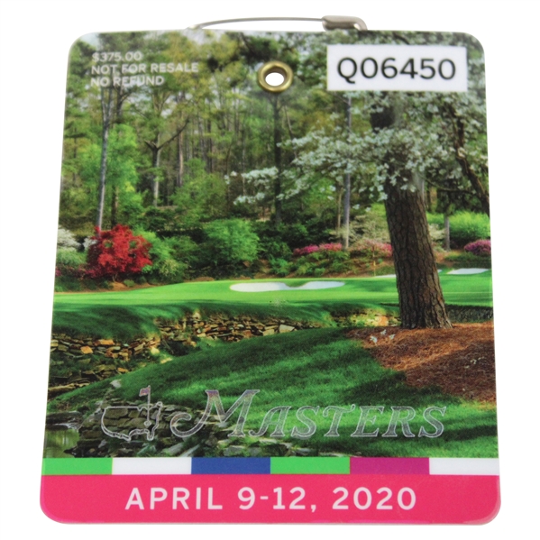 2020 Masters Tournament SERIES Badge #Q06450 - Dustin Johnson Winner