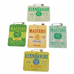 1980, 1982, 1985, 1987 & 1988 Masters Tournament SERIES Badges
