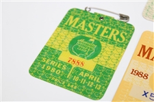 1980, 1982, 1985, 1987 & 1988 Masters Tournament SERIES Badges