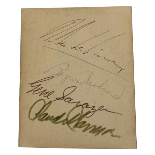 Claude Harmon, Nelson, Sarazen & De Vicenzo Signed Cut JSA #ZZ01220