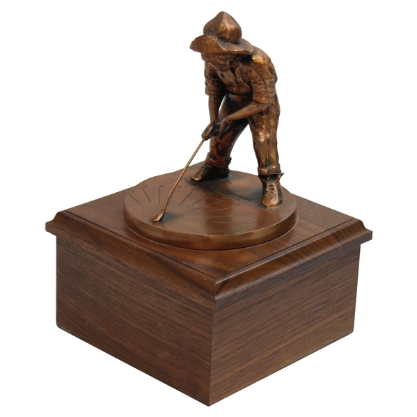 Pinehurst Country Club Putter Boy Bronze Sundial Statue on Plinth