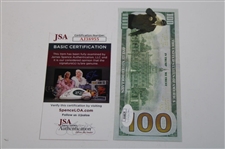 Jack Nicklaus Signed In Trump We Trust 100$ Bill JSA #AJ38955