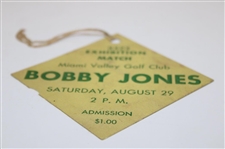 Bobby Jones Signed 1931 Miami Valley Golf Club Exhibition Match Ticket JSA #ZZ01217