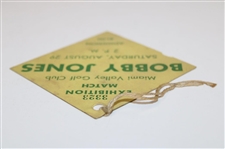 Bobby Jones Signed 1931 Miami Valley Golf Club Exhibition Match Ticket JSA #ZZ01217