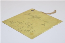 Bobby Jones Signed 1931 Miami Valley Golf Club Exhibition Match Ticket JSA #ZZ01217