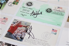 Ten (10) Major Champions Signed Cachets - Strange, Floyd, Pavin, Irwin & others JSA ALOA