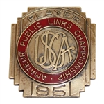 1951 Amateur Public Links at Brown Deer GC Contestant Badge