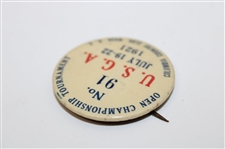 1921 US Open at Columbia CC U.S.G.A. Badge #91 - Jim Barnes Win