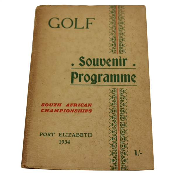 1934 South African Open & Amateur Golf Championship Official Program
