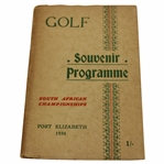1934 South African Open & Amateur Golf Championship Official Program