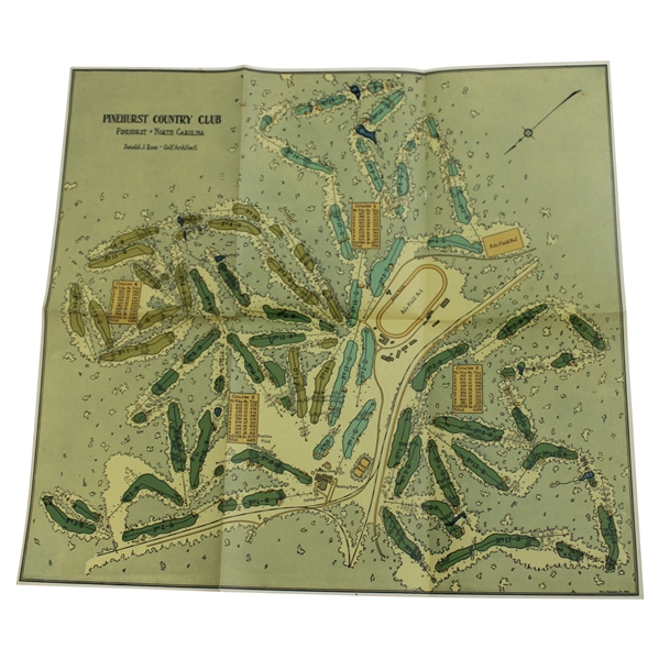 c.1920 Pinehurst Country Club Courses Layout  Map